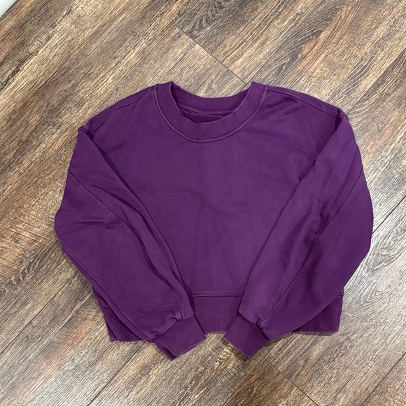 lululemon athletica Tops - Lululemon Deep Purple Cropped Sweatshirt